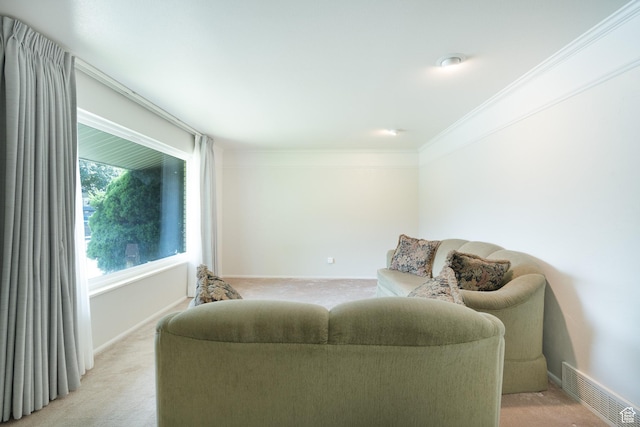557 N 1160 E, Orem, UT 84097 - living area featuring light colored carpet, crown molding, and baseboards