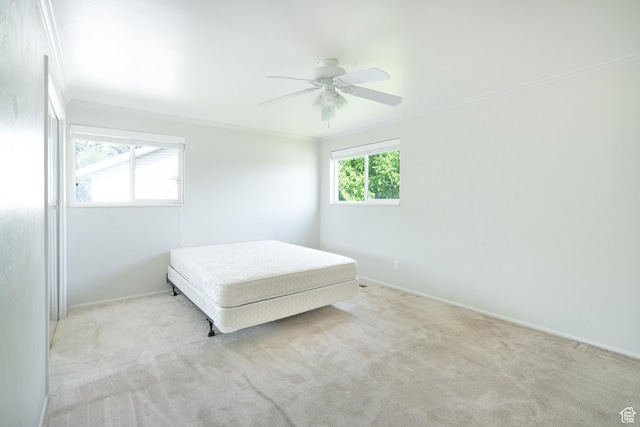 557 N 1160 E, Orem, UT 84097 - bedroom featuring crown molding, carpet floors, baseboards, and ceiling fan