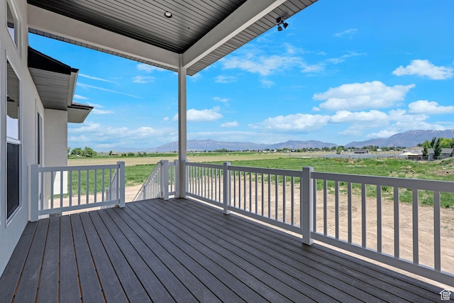 4594 S 6300 W, Hooper, UT 84315 - wooden terrace featuring a mountain view and a view of countryside
