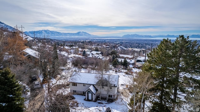 4077 N Devonshire Cir, Provo, UT 84604 - snowy aerial view with a mountain view