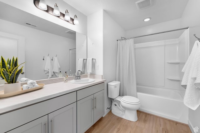 1815 E Thunder Gulch Rd, Eagle Mountain, UT 84005 - full bath featuring vanity, wood finished floors, toilet, and shower / bathtub combination with curtain