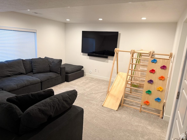 934 W 2740 N, Lehi, UT 84043 - carpeted living area featuring recessed lighting and baseboards