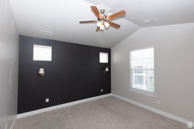 66 W Silver Springs Dr, Vineyard, UT 84059 - empty room with lofted ceiling, ceiling fan, plenty of natural light, and baseboards
