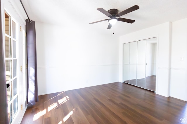 875 W 1130 N, Orem, UT 84057 - unfurnished bedroom with wood finished floors, a closet, and a ceiling fan