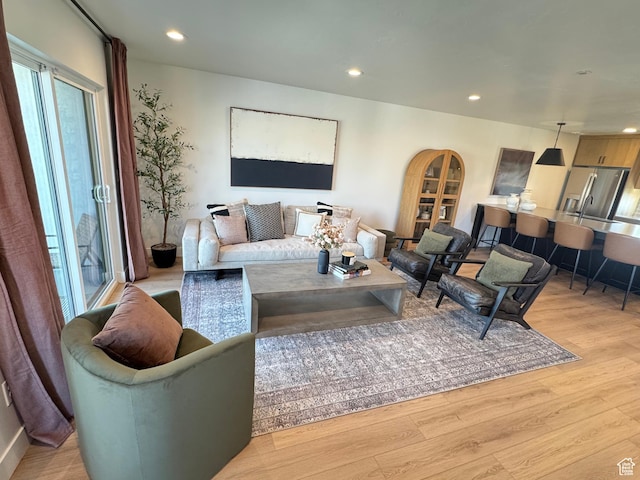 1590 S 900 W Unit 904, Salt Lake City, UT 84104 - living area with light wood-style flooring and recessed lighting