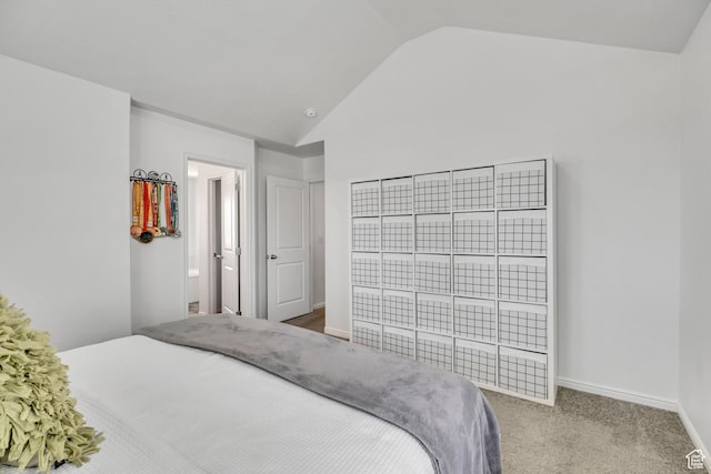 4988 W Mellow Way S, Jordan, UT 84009 - carpeted bedroom featuring lofted ceiling and baseboards