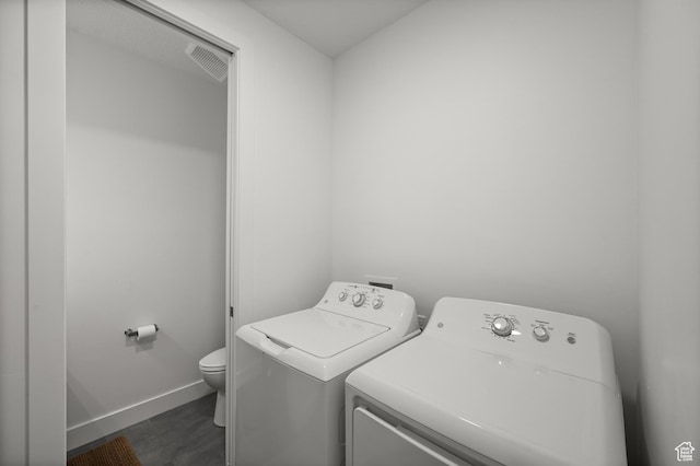 507 W Windmill Gate Cv, Draper, UT 84020 - laundry area featuring independent washer and dryer, baseboards, and dark tile patterned flooring
