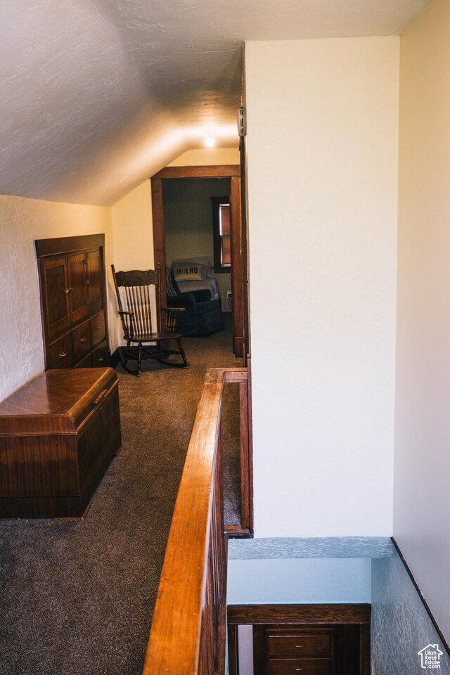 201 Bannock St, Malad City, ID 83252 - bedroom with carpet floors and vaulted ceiling