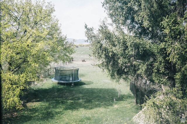 201 Bannock St, Malad City, ID 83252 - view of grassy yard with a trampoline