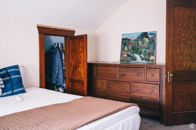 201 Bannock St, Malad City, ID 83252 - carpeted bedroom with lofted ceiling
