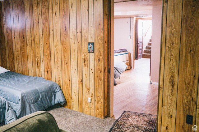 201 Bannock St, Malad City, ID 83252 - bedroom with wooden walls and wood finished floors