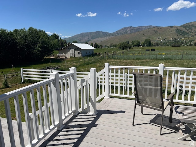 8842 E 500 S, Huntsville, UT 84317 - wooden deck featuring a mountain view and a rural view