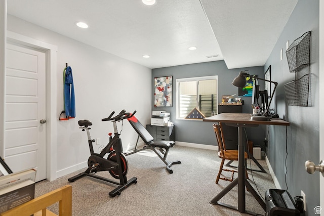693 W Fireside Ln, Stansbury Park, UT 84074 - exercise room featuring carpet flooring, baseboards, and recessed lighting
