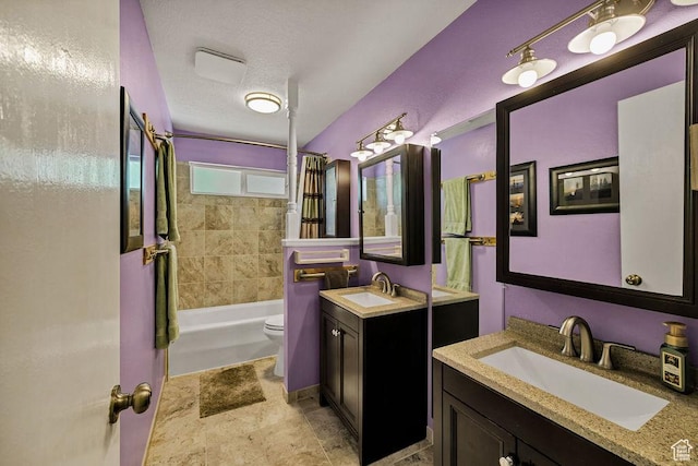 55 N 1300 E, Logan, UT 84321 - bathroom featuring two vanities, toilet, and shower / bath combination with curtain
