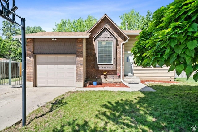 5747 S 2900 W, Roy, UT 84067 - view of front of home with an attached garage, concrete driveway, brick siding, and entry steps