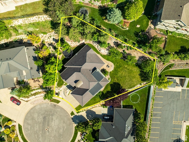 4280 S Scenic Cir E, Bountiful, UT 84010 - aerial perspective of suburban area with property parcel outlined