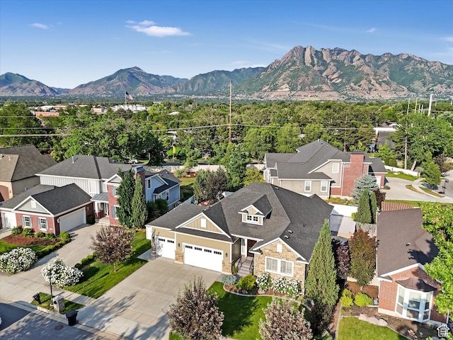5767 S Erekson Ln, Murray, UT 84107 - aerial view of residential area with a mountain backdrop