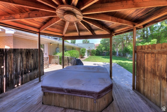 630 N 500 W, Moab, UT 84532 - wooden terrace featuring a covered hot tub and a gazebo