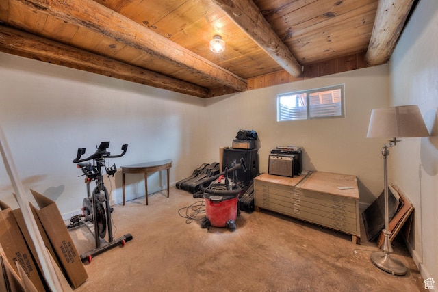 7020 E Creekside Ln, Castle Valley, UT 84532 - exercise room with wood ceiling