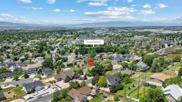 663 N 880 E, Springville, UT 84663 - aerial view of property and surrounding area with a mountain backdrop and nearby suburban area