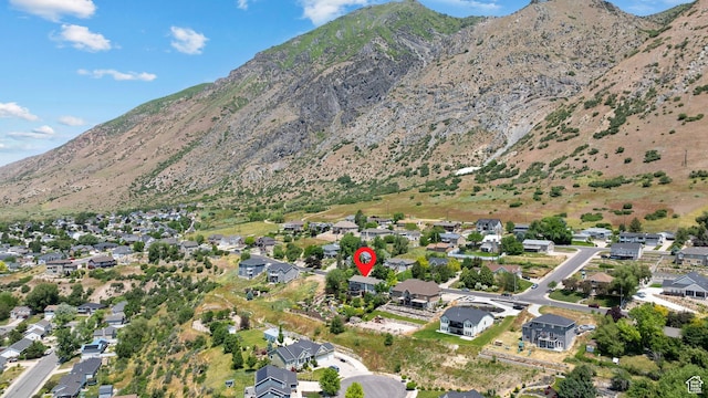 663 N 880 E, Springville, UT 84663 - aerial overview of property's location featuring mountains and nearby suburban area