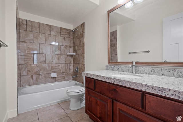 11066 S Becks Ln, South Jordan, UT 84095 - full bath with tile patterned floors, vanity, toilet, and tub / shower combination