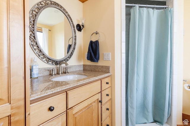 761 S Lakeview Dr, Garden City, UT 84028 - full bathroom with vanity and a shower with shower curtain