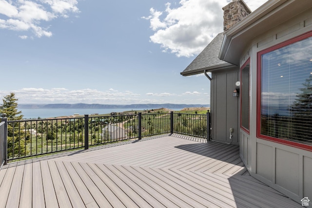 761 S Lakeview Dr, Garden City, UT 84028 - wooden terrace with a water view