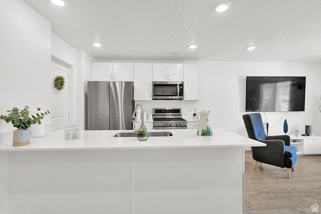 8622 W Cordero Dr S Unit 1170, Magna, UT 84044 - kitchen featuring stainless steel appliances, a sink, white cabinetry, a peninsula, and light countertops