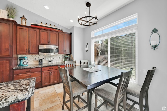7776 S 2175 E, South Weber, UT 84405 - dining space featuring a chandelier, recessed lighting, and light tile patterned floors