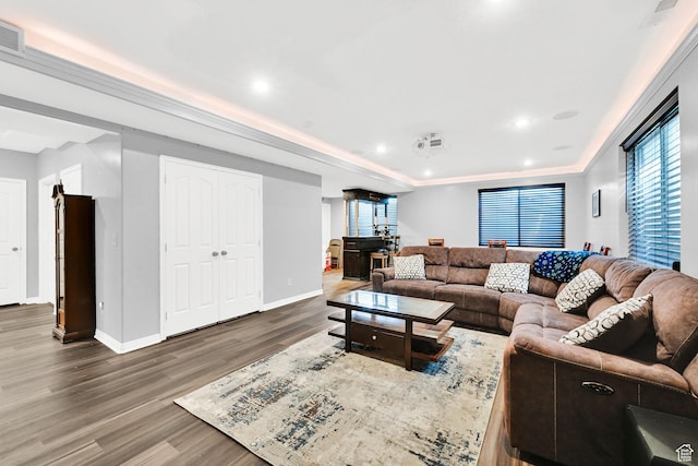 7776 S 2175 E, South Weber, UT 84405 - living room featuring wood finished floors, plenty of natural light, baseboards, and recessed lighting