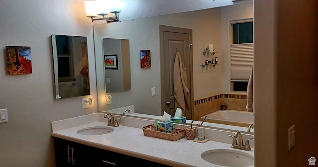 1158 E Ashdown Rd, Cedar City, UT 84721 - full bathroom featuring double vanity and a bath