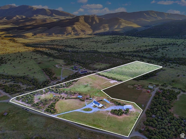 1293 N Buck Run Rd, Rush Valley, UT 84069 - view of rural area with property boundaries highlighted and a mountain backdrop
