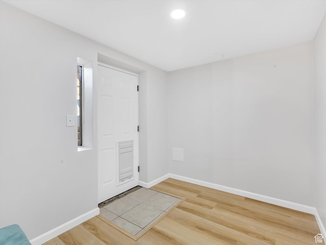 1293 N Buck Run Rd, Rush Valley, UT 84069 - entryway with light wood-style flooring, baseboards, and recessed lighting