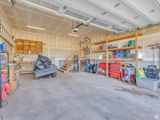1293 N Buck Run Rd, Rush Valley, UT 84069 - garage with a garage door opener and a workshop area