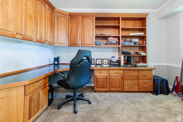 1809 E 1815 N, North Logan, UT 84341 - carpeted office space featuring built in study area and crown molding