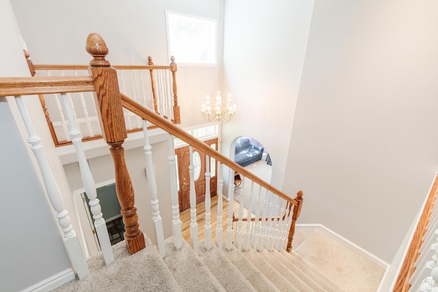 1809 E 1815 N, North Logan, UT 84341 - stairs with baseboards and a chandelier