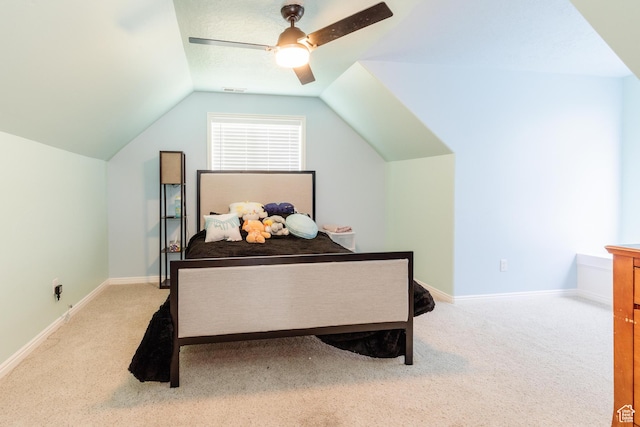 1809 E 1815 N, North Logan, UT 84341 - carpeted bedroom featuring vaulted ceiling, ceiling fan, and baseboards