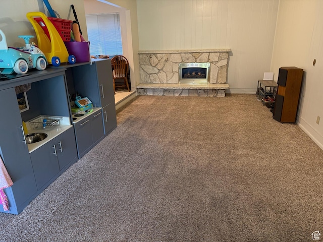 1031 N 1750 W, Provo, UT 84604 - living area featuring carpet and a fireplace