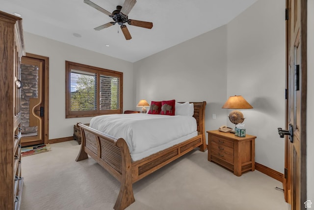 9968 Summit View Dr, Heber City, UT 84032 - bedroom featuring light colored carpet, baseboards, and ceiling fan