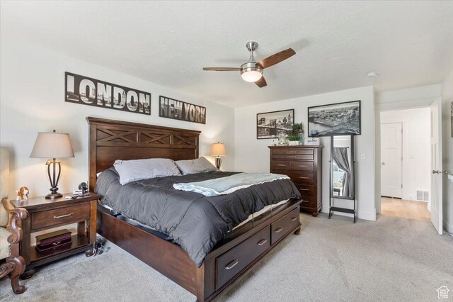 116 E 970 N, Santaquin, UT 84655 - bedroom featuring light carpet and a ceiling fan