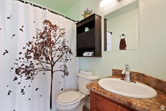 468 E Brewster, Draper, UT 84020 - full bathroom with vanity, toilet, and curtained shower