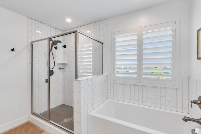 162 W 350 N, Vineyard, UT 84059 - full bathroom featuring a bath, a shower stall, and recessed lighting
