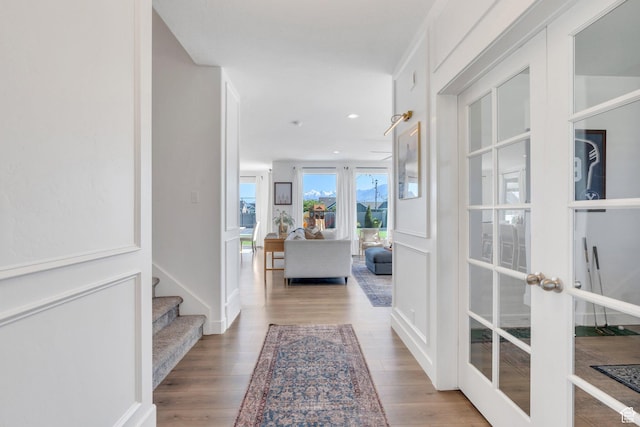 162 W 350 N, Vineyard, UT 84059 - corridor with wood finished floors, french doors, and recessed lighting
