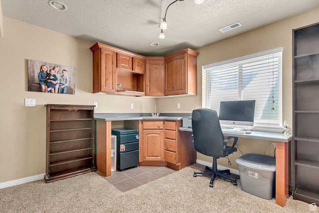 2733 S 1415 W, Syracuse, UT 84075 - office featuring light carpet, a textured ceiling, baseboards, and a sink
