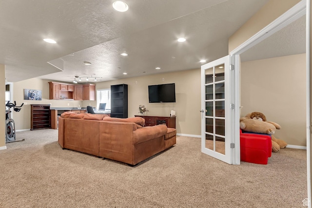 2733 S 1415 W, Syracuse, UT 84075 - living area with light colored carpet, baseboards, and recessed lighting