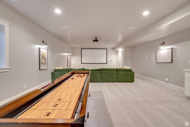 500 W Cascade Pkwy, Midway, UT 84049 - cinema room featuring baseboards, carpet floors, and recessed lighting