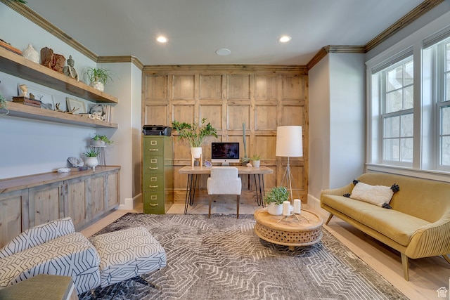500 W Cascade Pkwy, Midway, UT 84049 - office with crown molding, recessed lighting, and baseboards