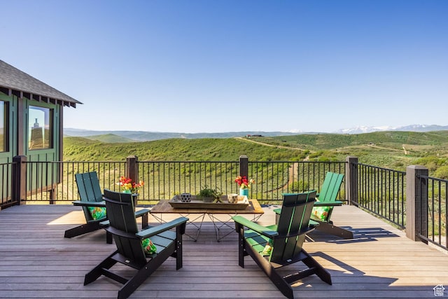 1960 Grandview Loop Unit 41, Kamas, UT 84036 - wooden deck featuring a mountain view