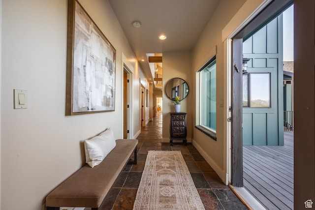 1960 Grandview Loop Unit 41, Kamas, UT 84036 - hallway with stone tile floors, baseboards, and recessed lighting
